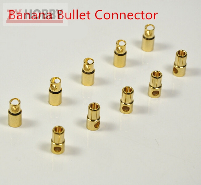 10 Pairs 5.5mm /6mm /8mm Gold Plated Bullet Banana Plug Connector for RC Drone 