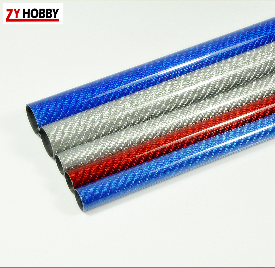 Parts & Accessories 1 Roll Wrapped Carbon Fiber Tube 3K Glossy Surface Diameter 10mm 12mm 14mm 16mm 18mm 22mm 24mm 26mm 28mm 30mm 32mm Length500mm Color: 24mmx26mmx500mm